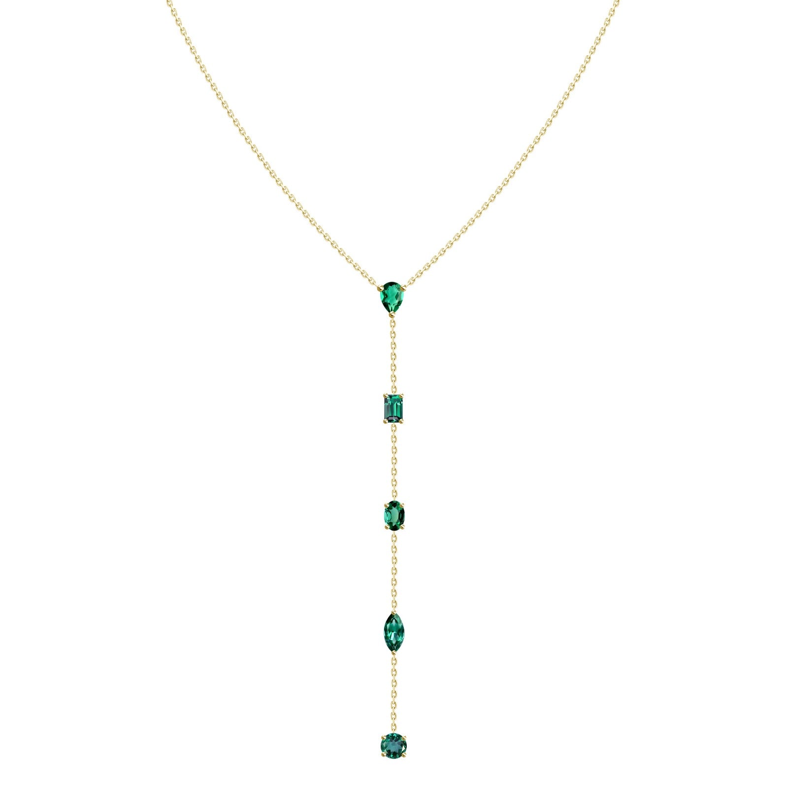 Vega Emerald Lariat Necklace