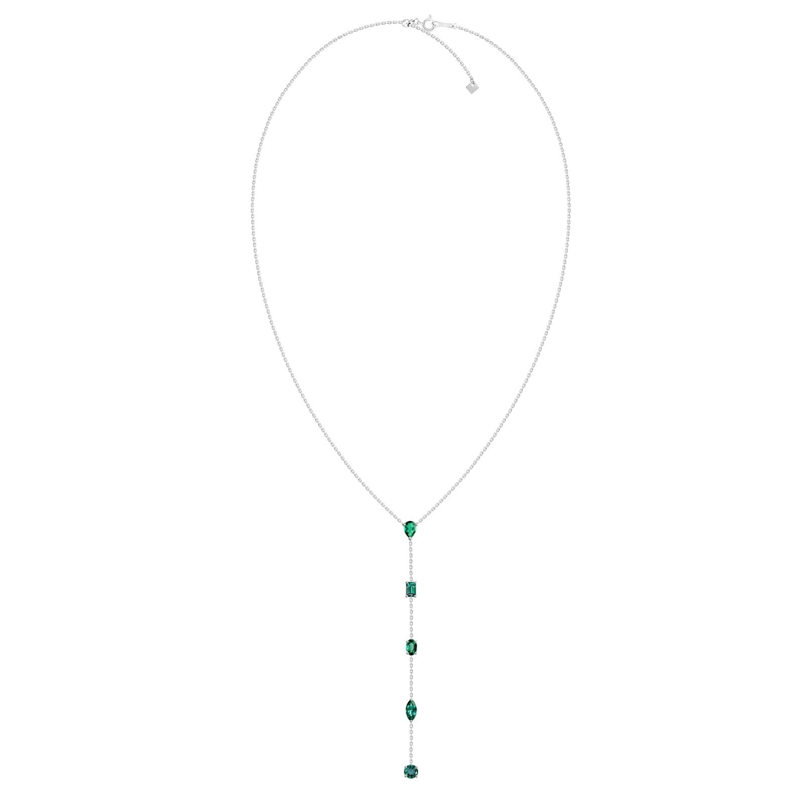 Vega Emerald Lariat Necklace