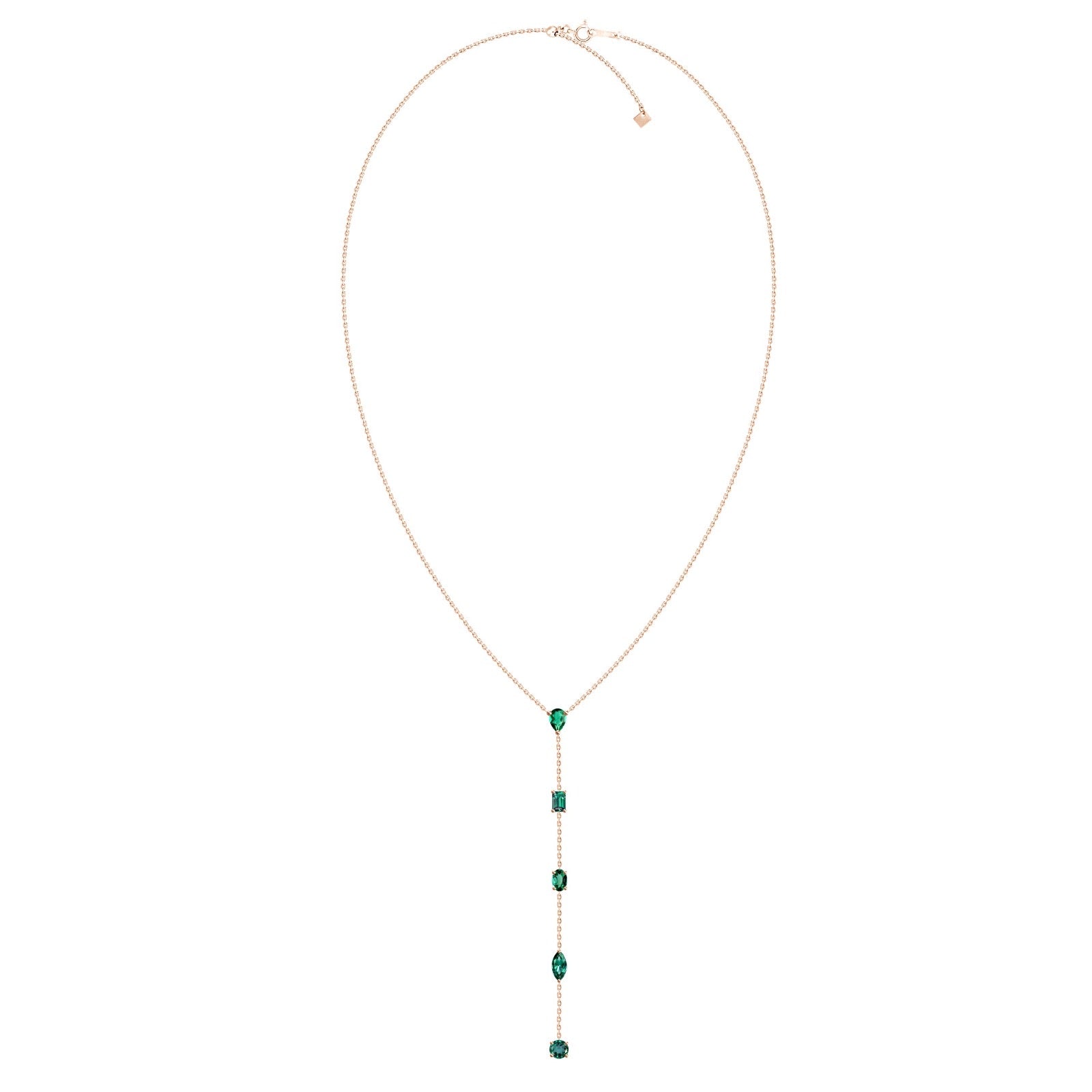 Vega Emerald Lariat Necklace