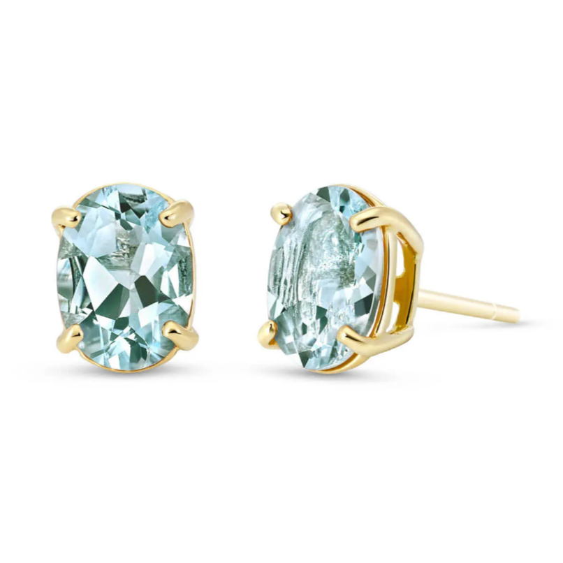 Aqua Oval Studs