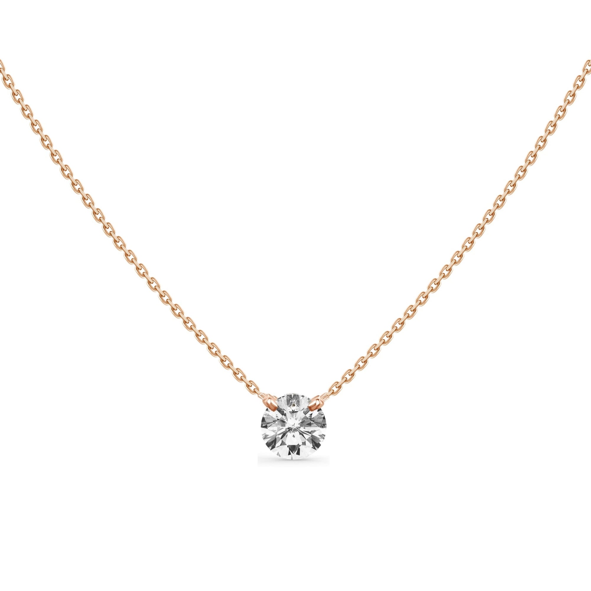 Blossom Solitaire Diamond Necklace 0.70 ct.