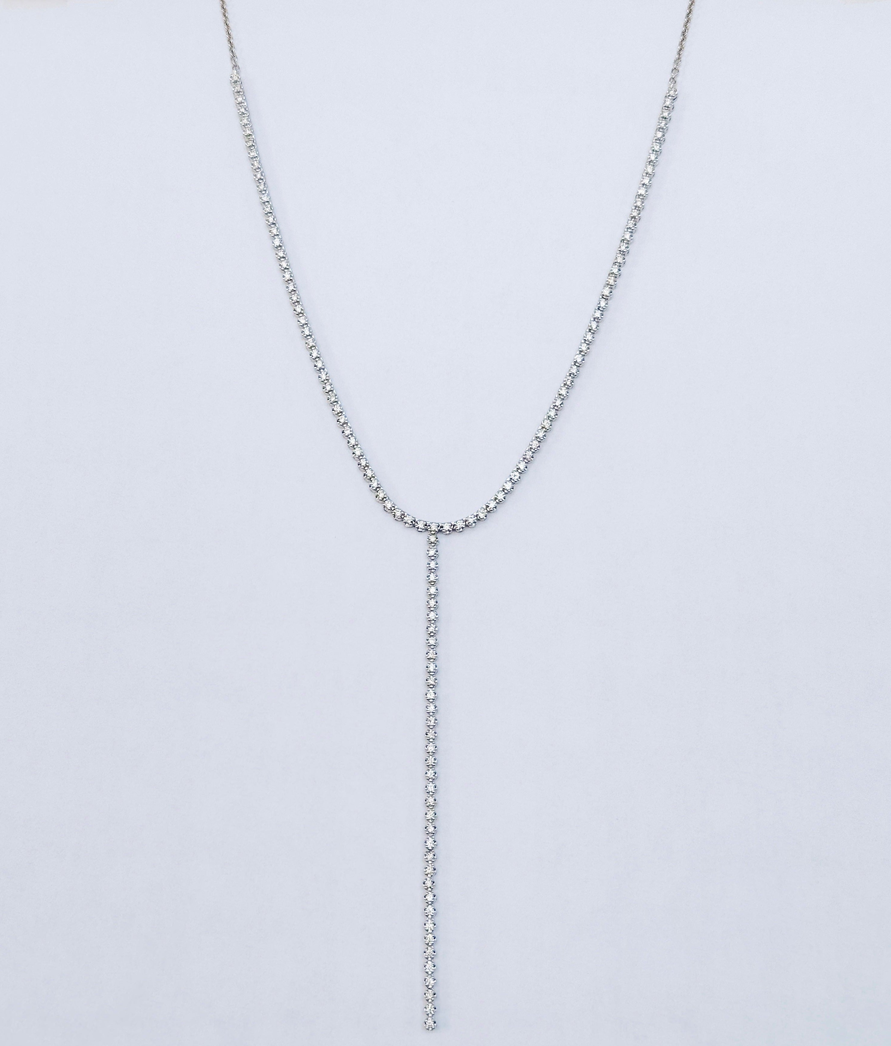Cecil Half Diamond Lariat Tennis Necklace 1.50 ct.
