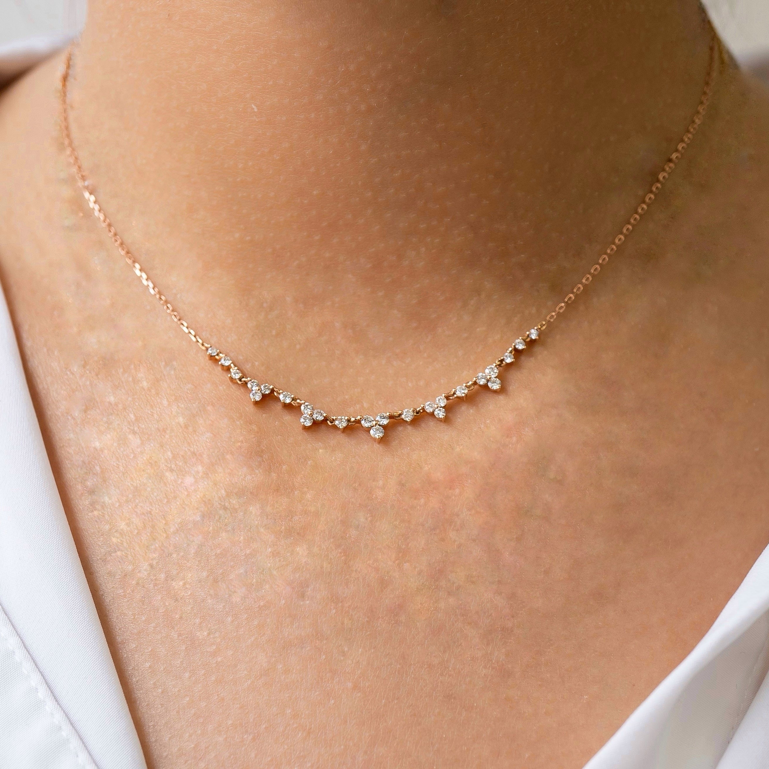 Melania Diamond Station Necklace 0.48 ct.