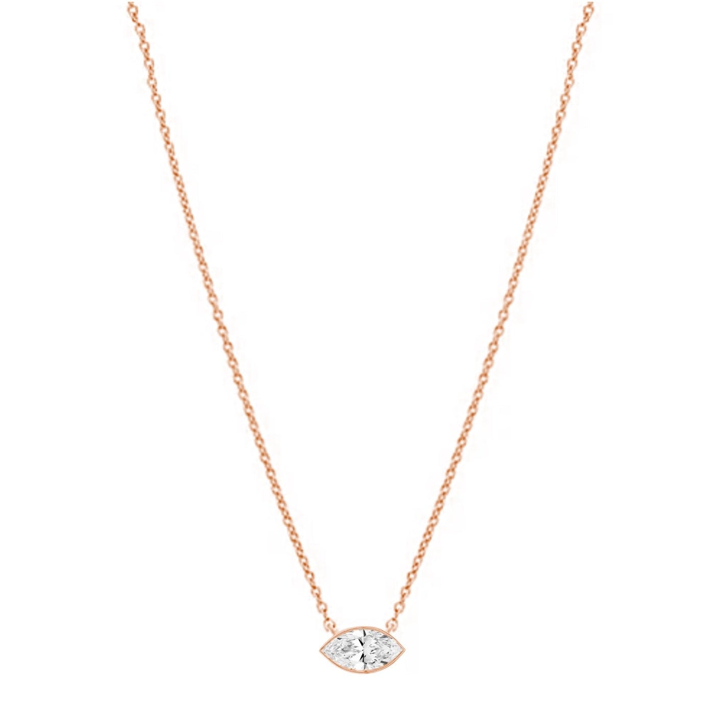 Pia Marquise Bezel Diamond Necklace