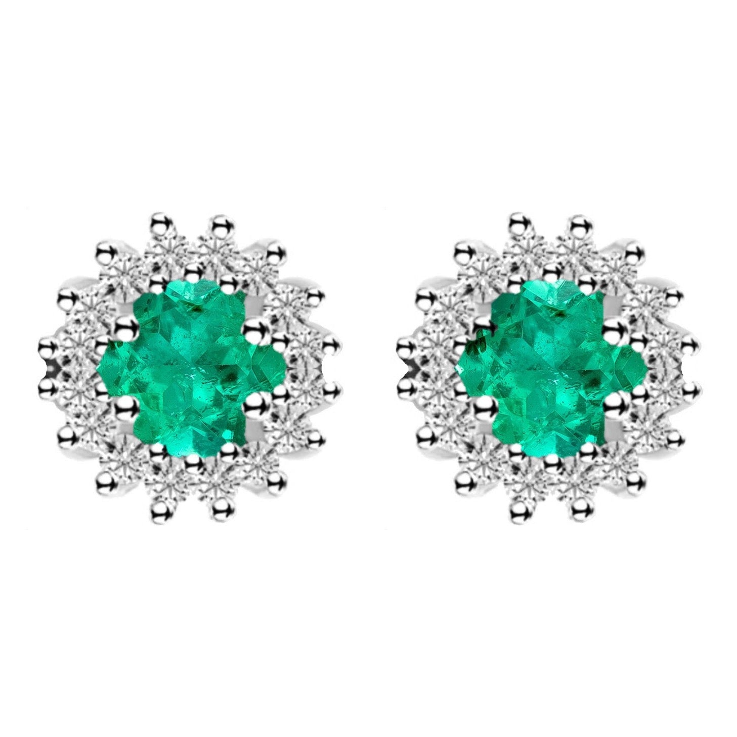 Rocio Emerald Diamond Studs