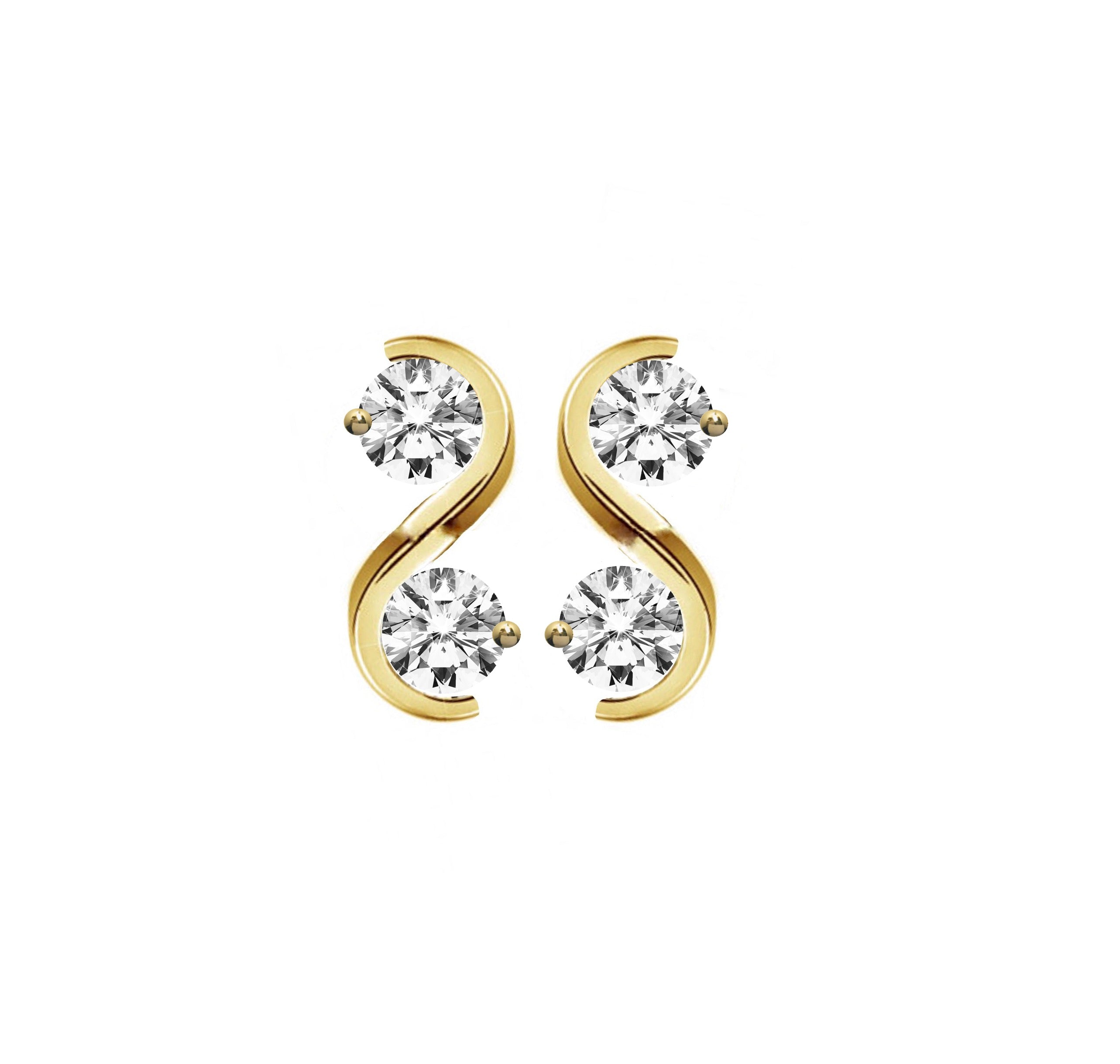Swirl Cubic Zirconia Baby Earrings