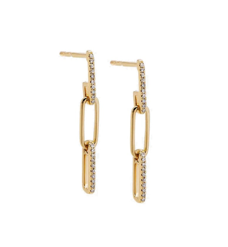 Sally Diamond Paper Clip Earrings