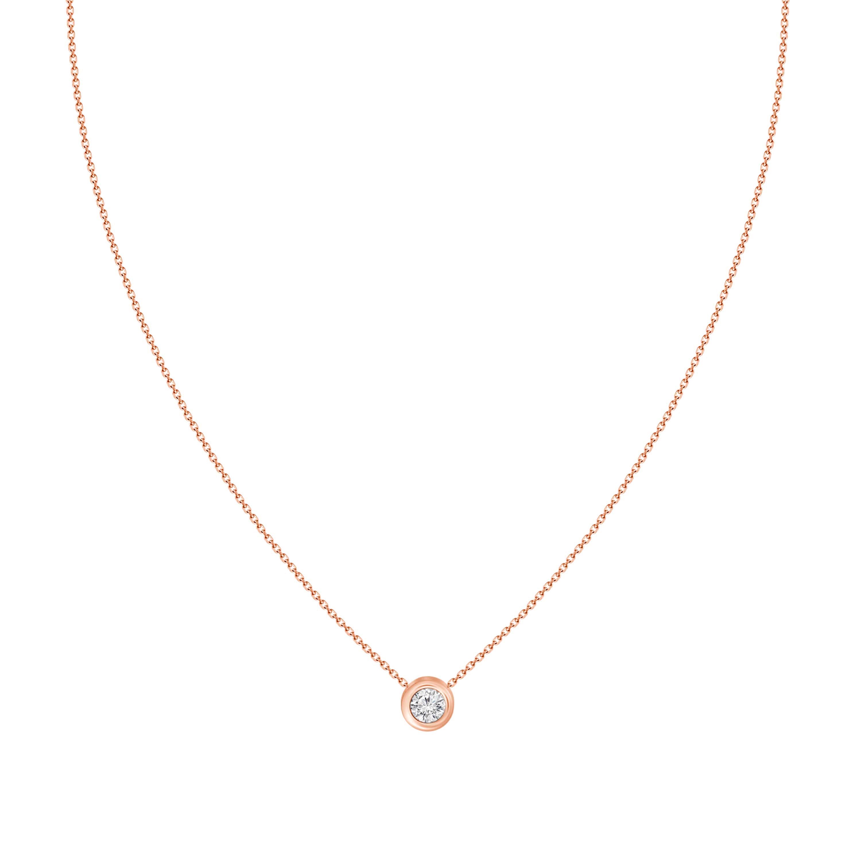 Catherine Solitaire Bezel Diamond Necklace .50 ct