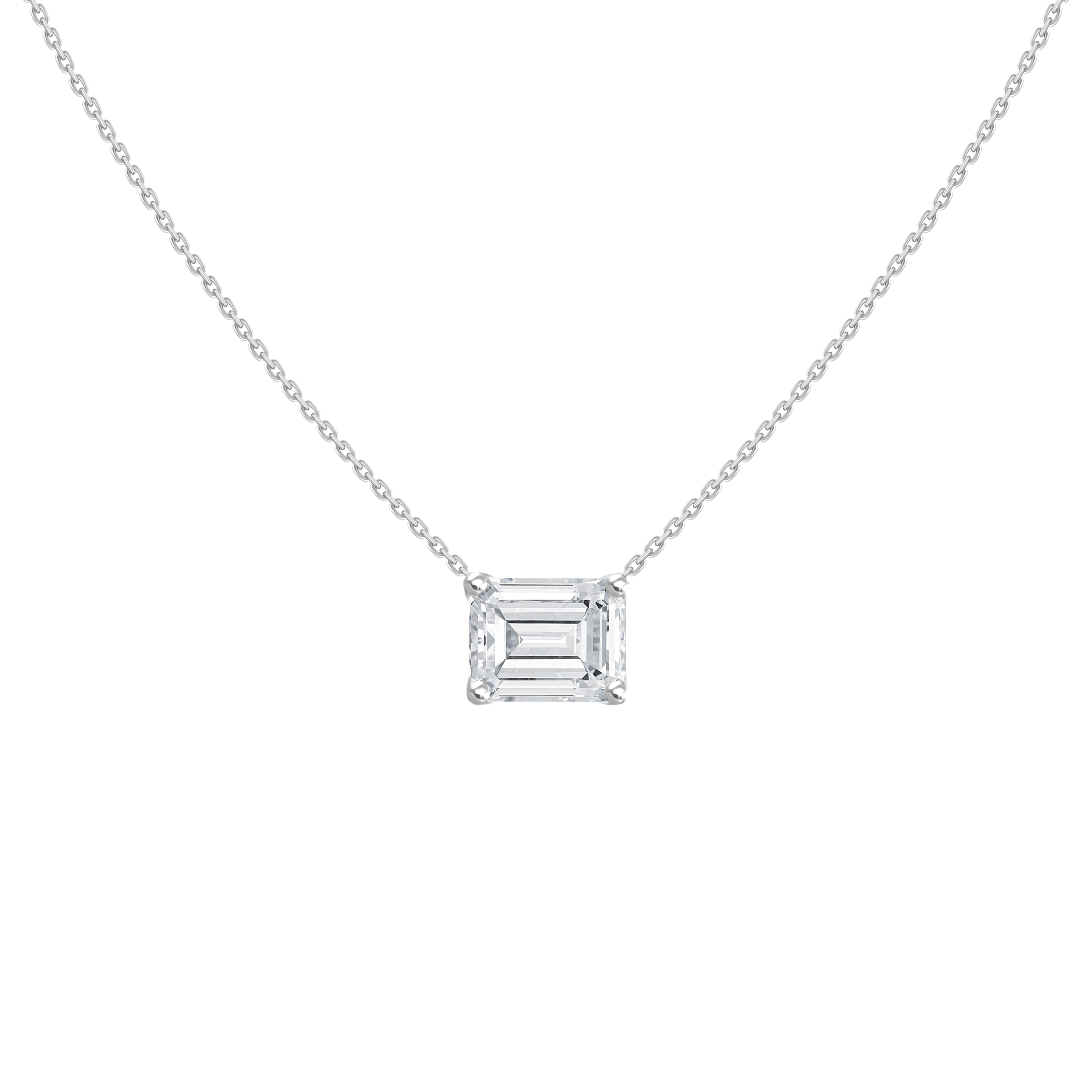 Enola Emerald Cut Diamond Necklace