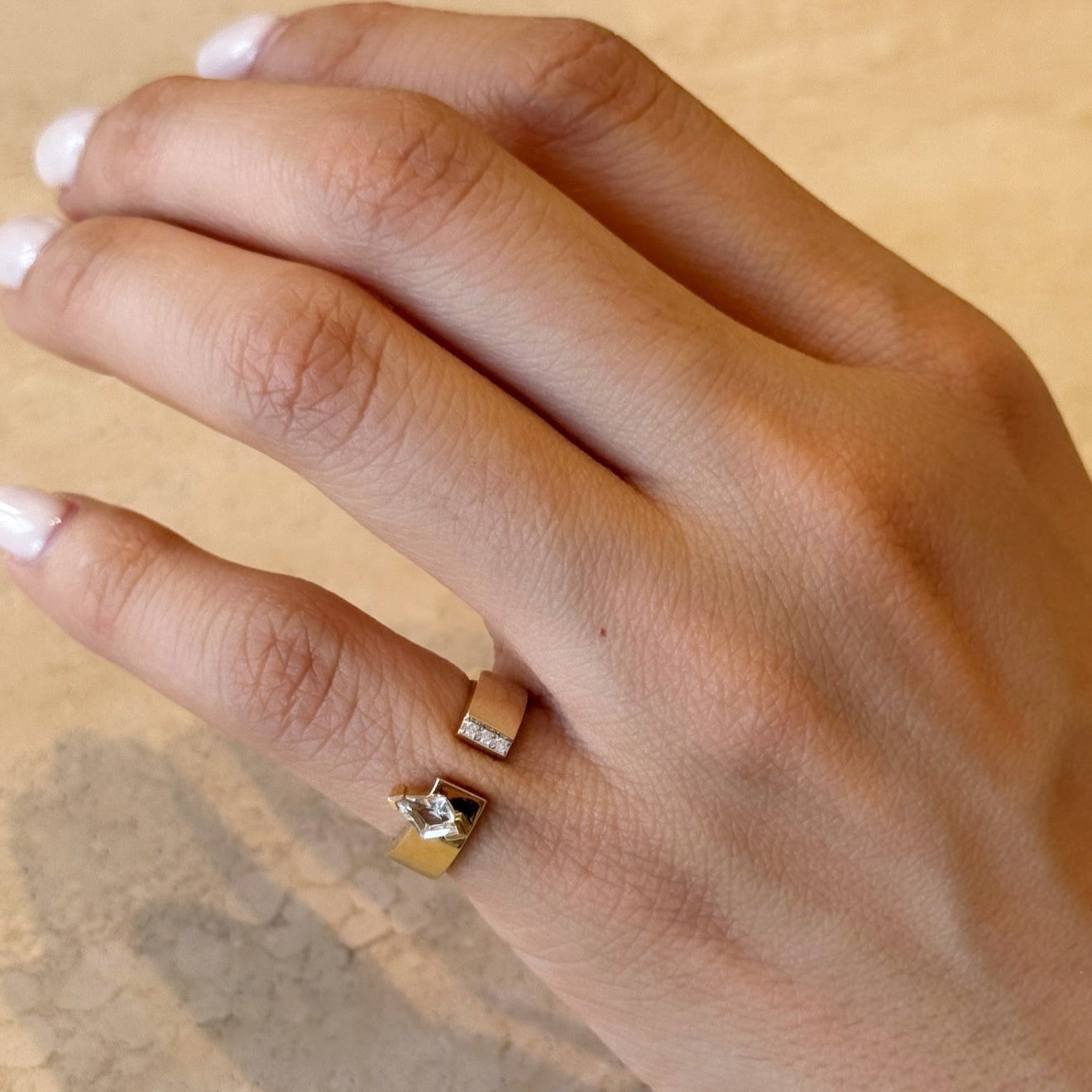 Miley Diamond White Topaz Ring