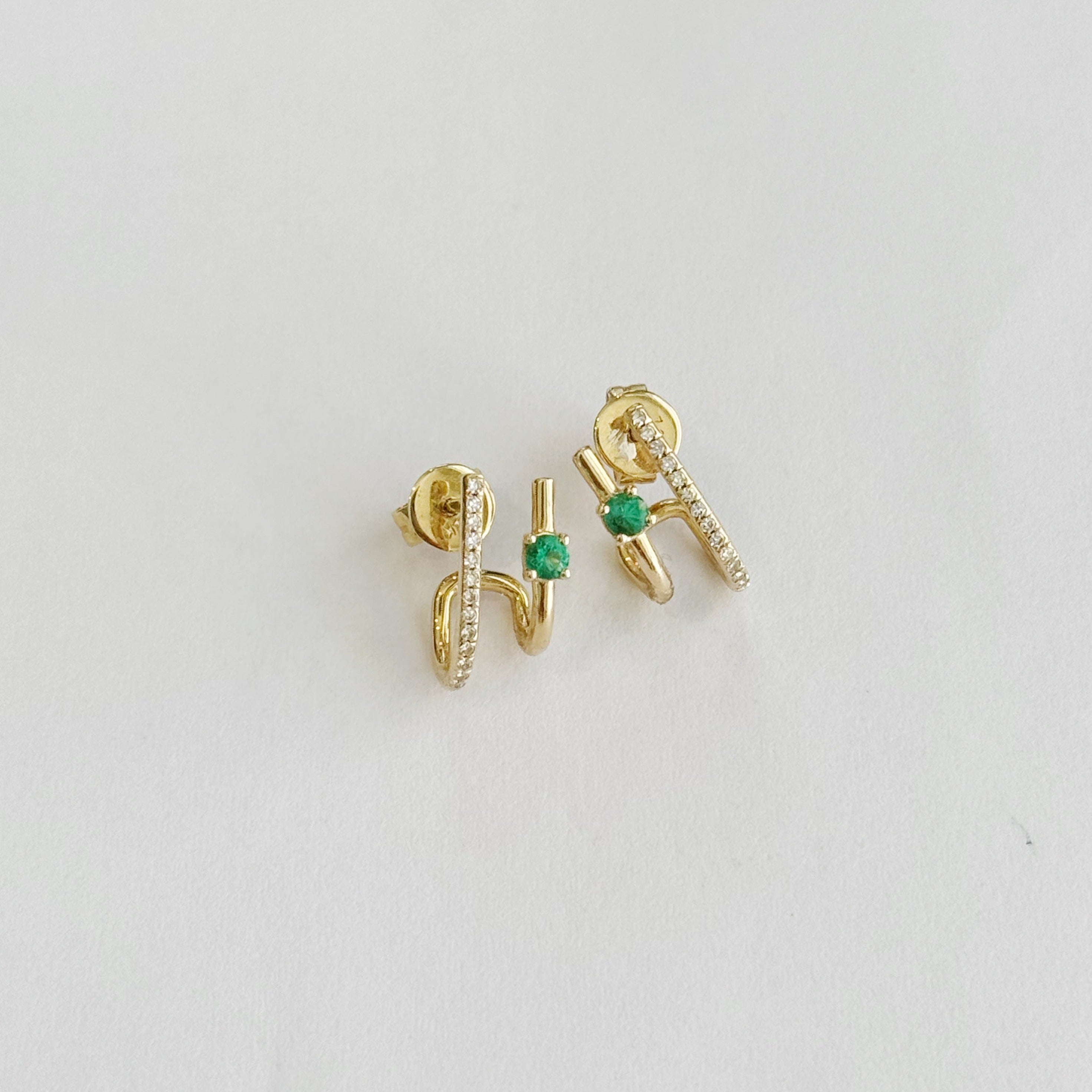Denisse Emerald Diamond Earrings