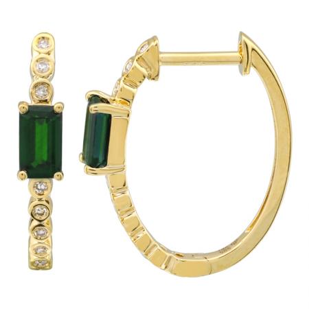 Abbie Emerald Diamond Hoops
