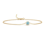 14KG Birthstone Aquamarine Chain Bracelet (March)