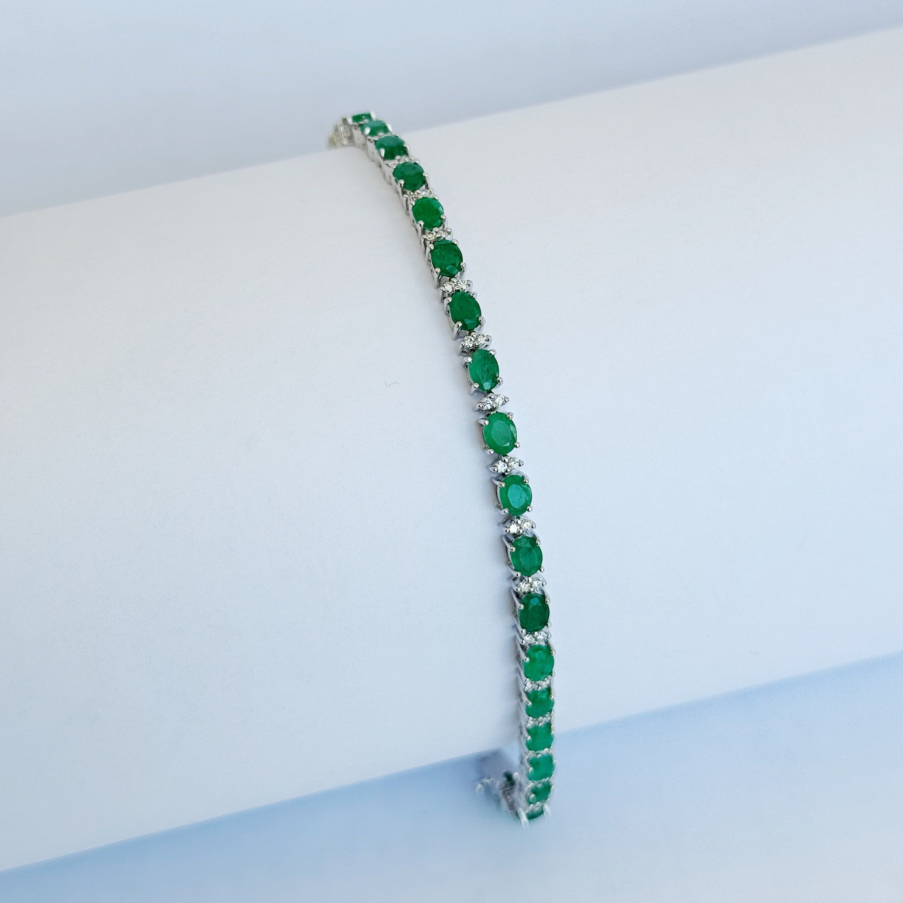 Amira Emerald Diamond Tennis Bracelet 4.72 ct.