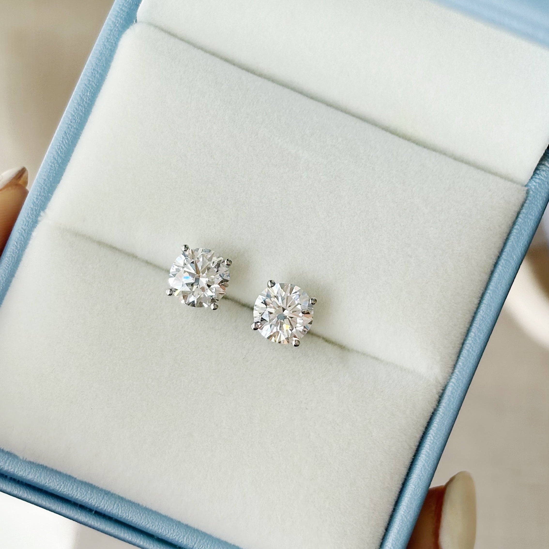 Round Cut Lab Diamond Studs 4.0 ct.