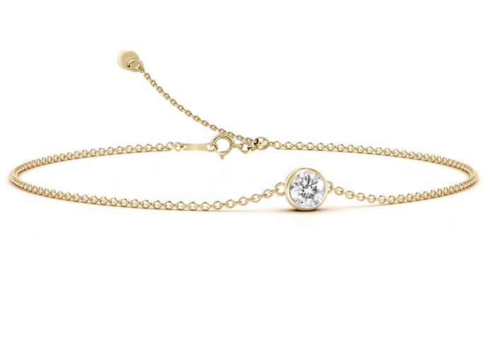 18KG Birthstone Diamond Chain Bracelet (April)