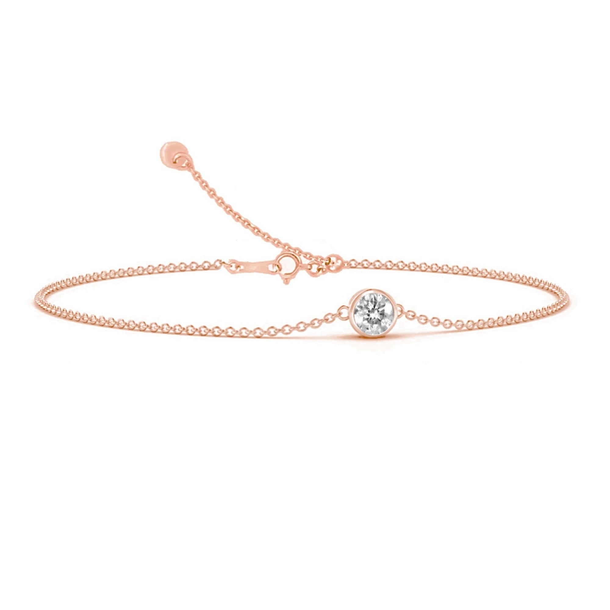 18KG Birthstone Diamond Chain Bracelet (April)