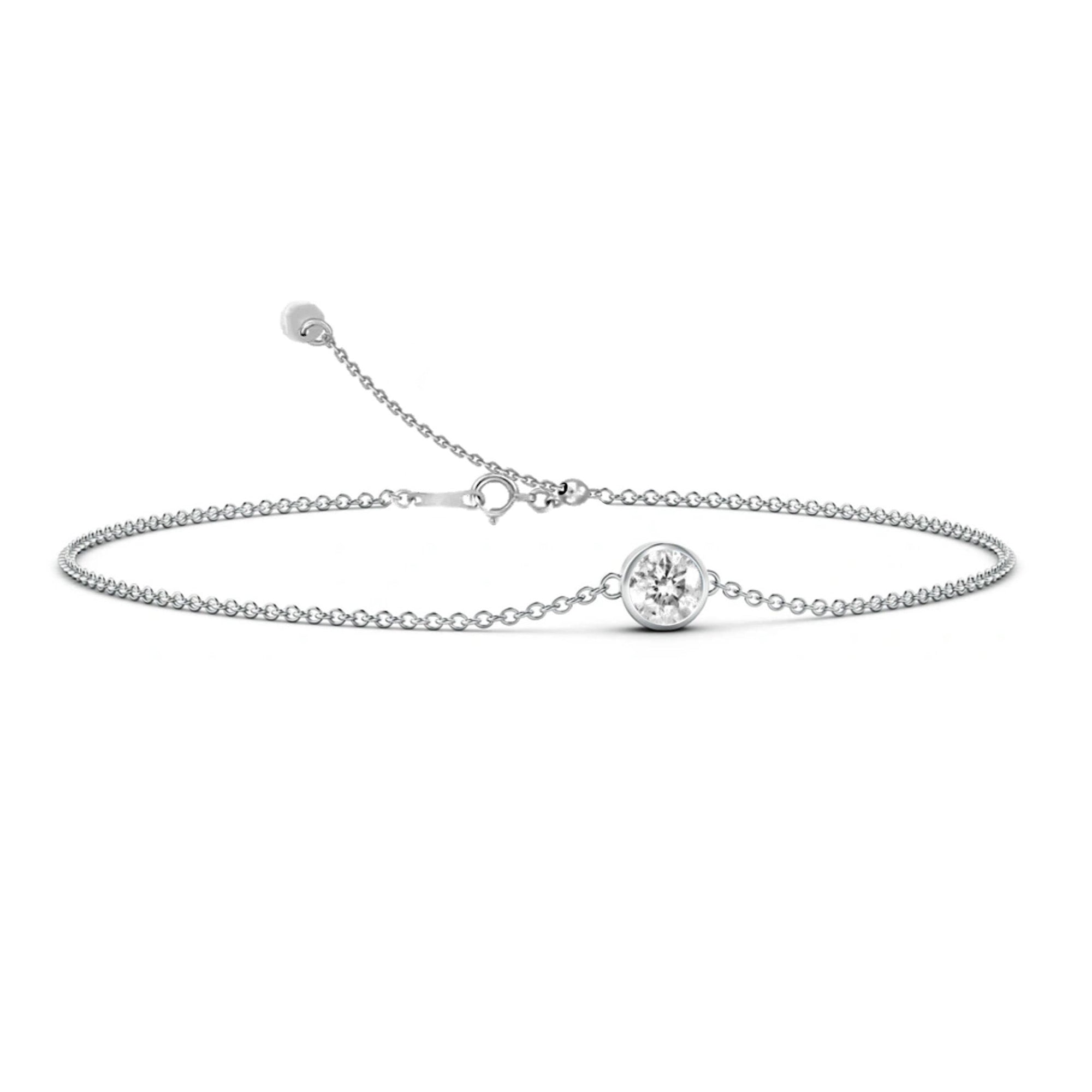 18KG Birthstone Diamond Chain Bracelet (April)