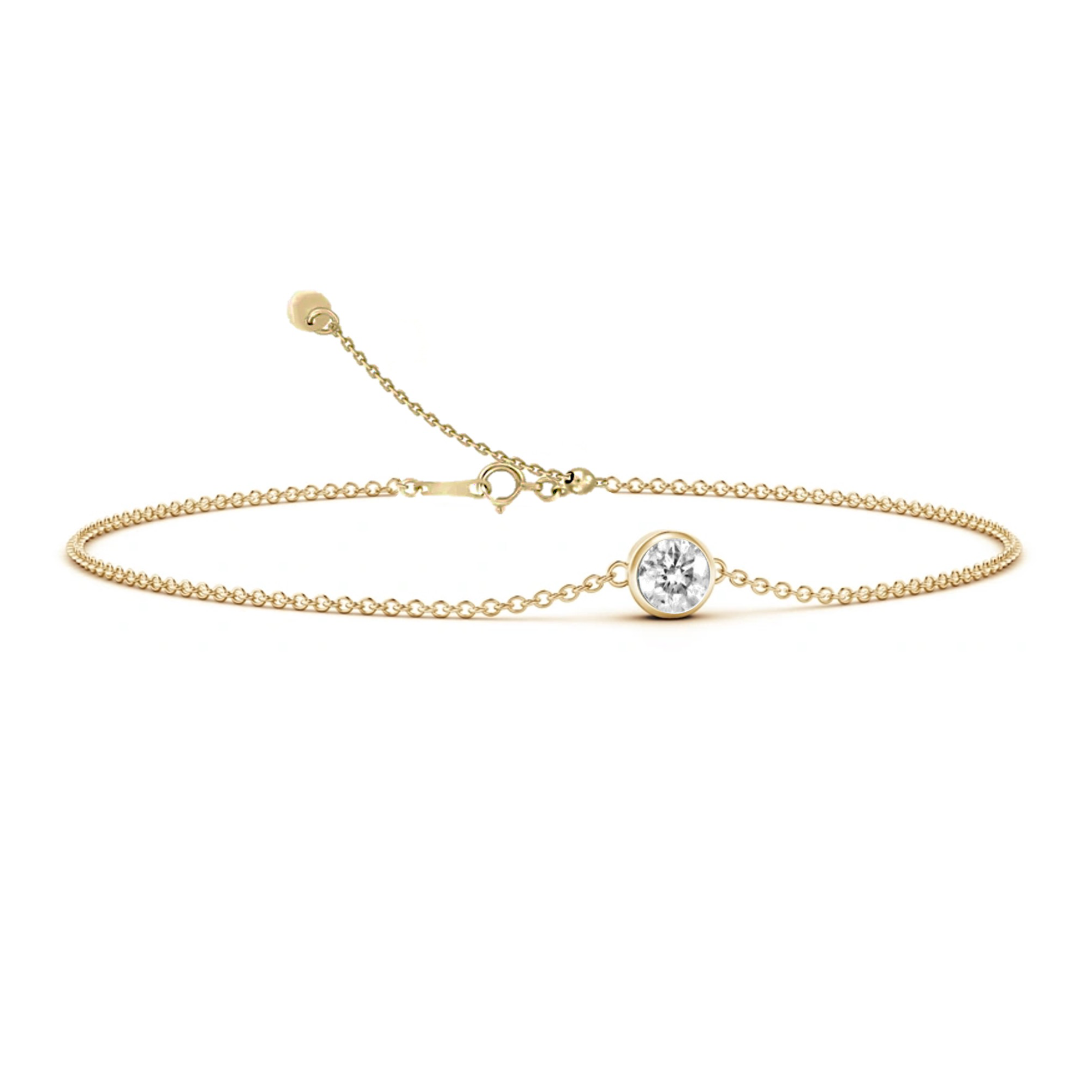 18KG Birthstone Diamond Chain Bracelet (April)