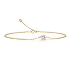 18KG Birthstone Diamond Chain Bracelet (April)