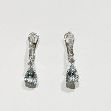 Load image into Gallery viewer, Angelique Aquamarine Diamond Long Earrings
