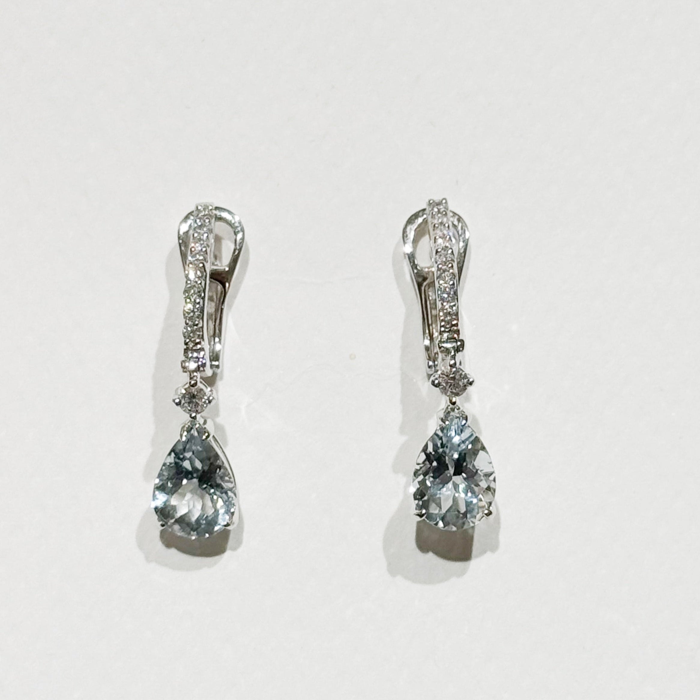 Angelique Aquamarine Diamond Long Earrings