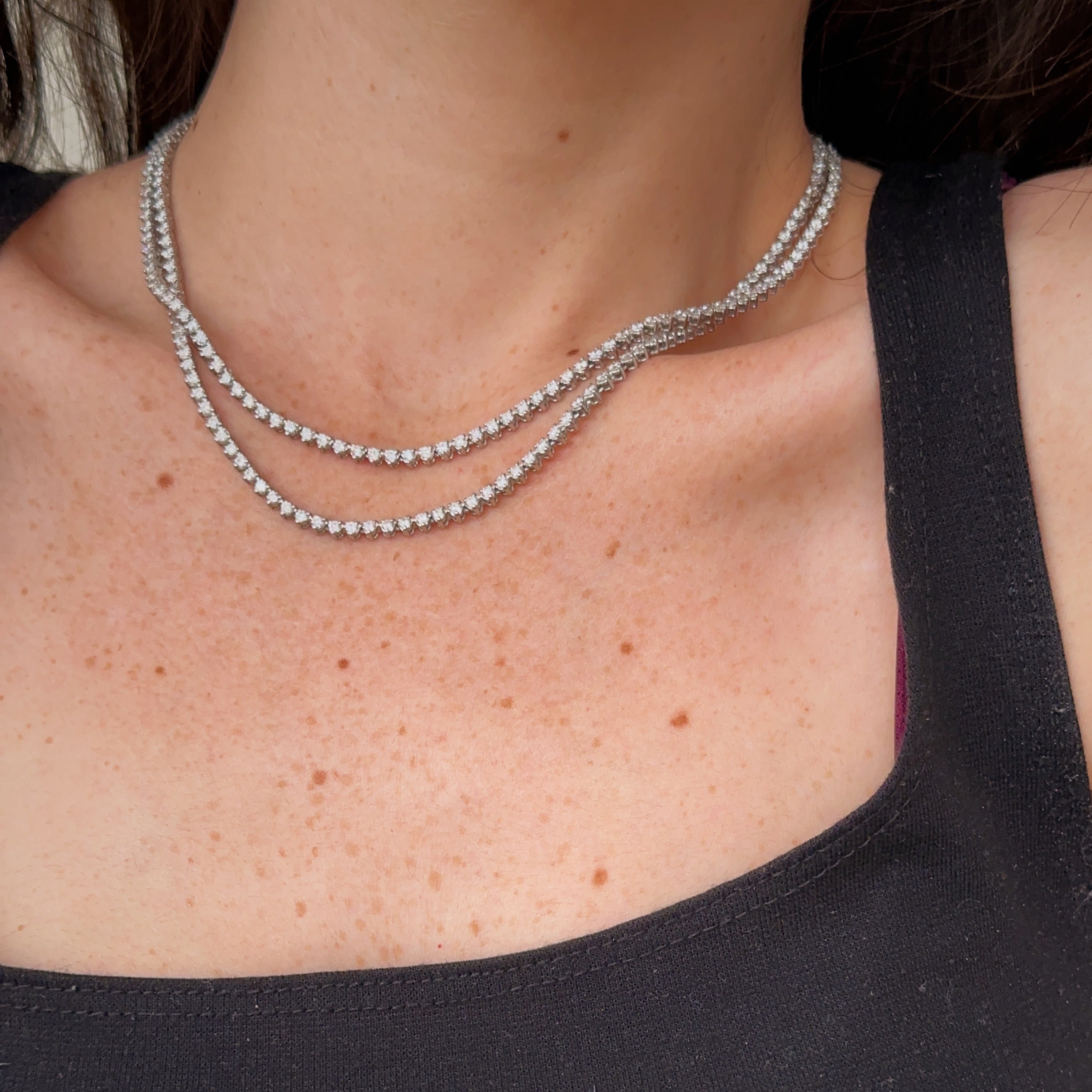 Serena Straight Diamond Tennis Necklace 5.0 ct.