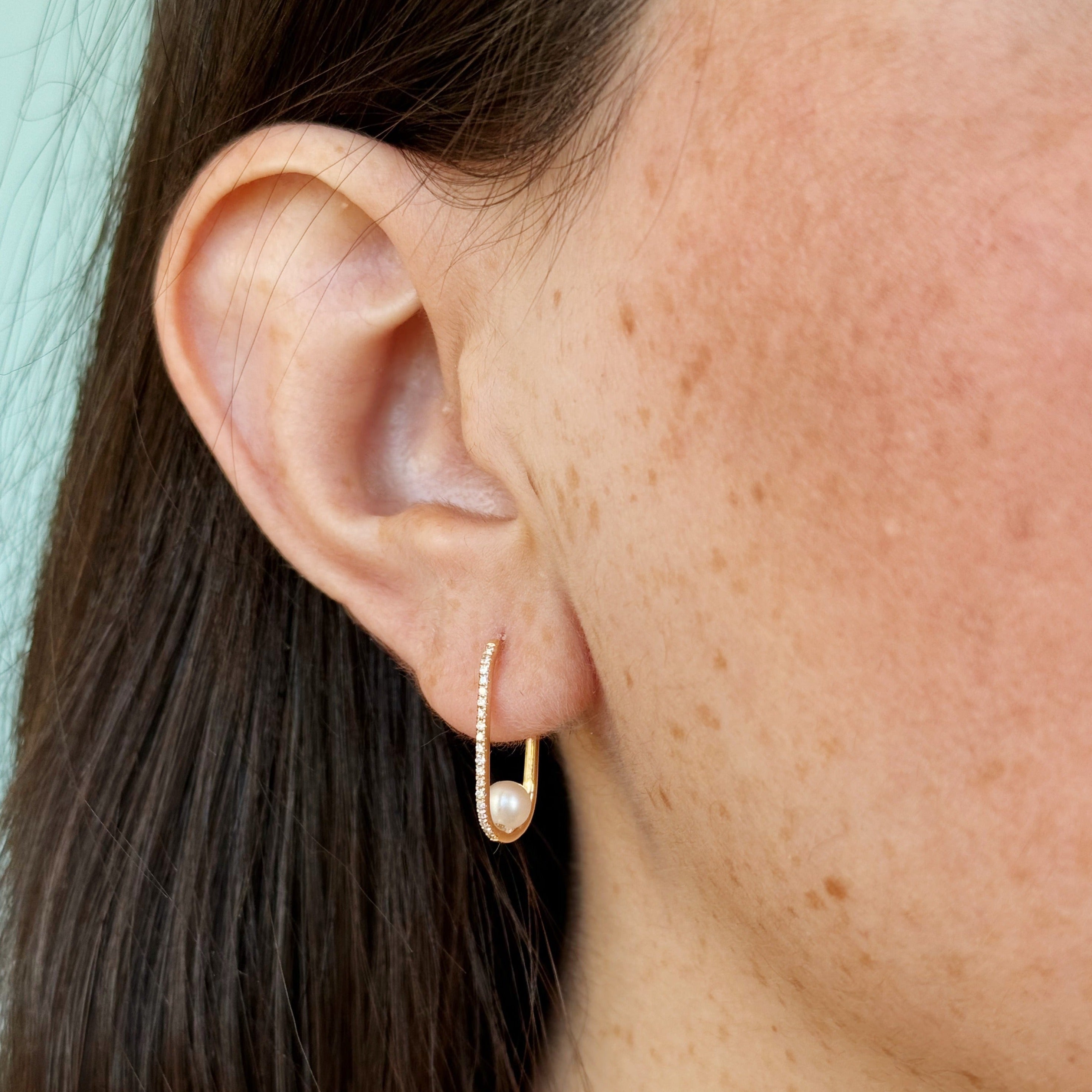 Dione Pearl Diamond Earrings
