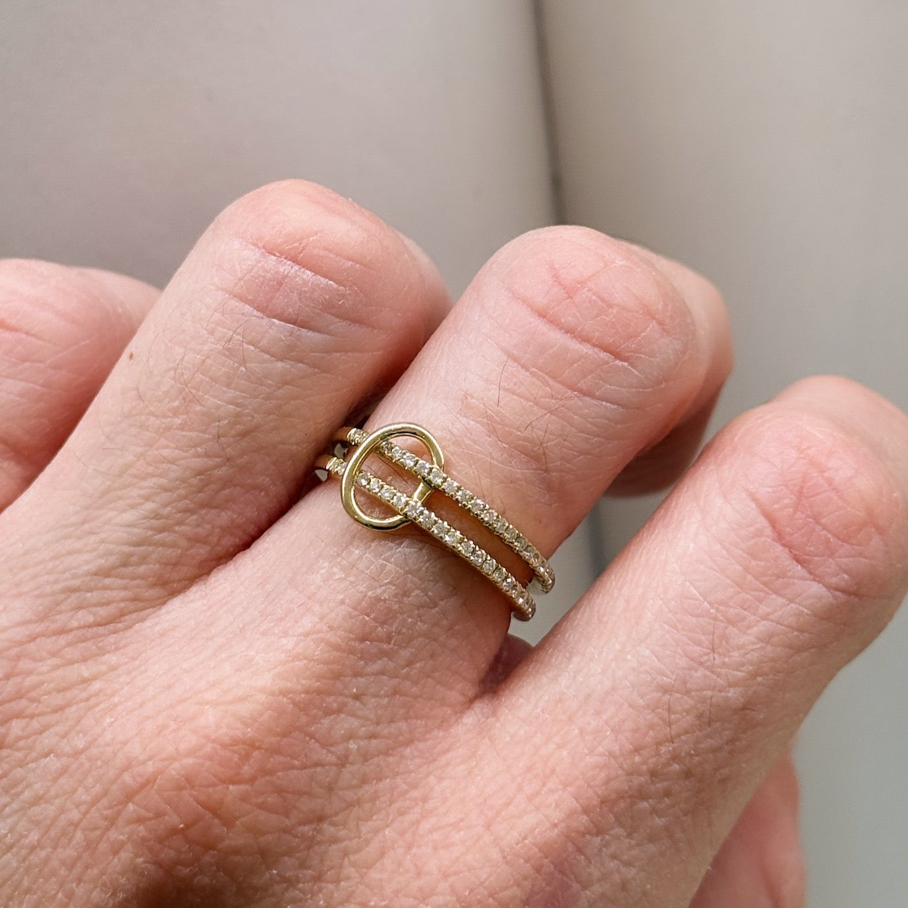 Nala Charm Bail Diamond Ring