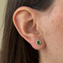 Load image into Gallery viewer, Odette Emerald Diamond Studs
