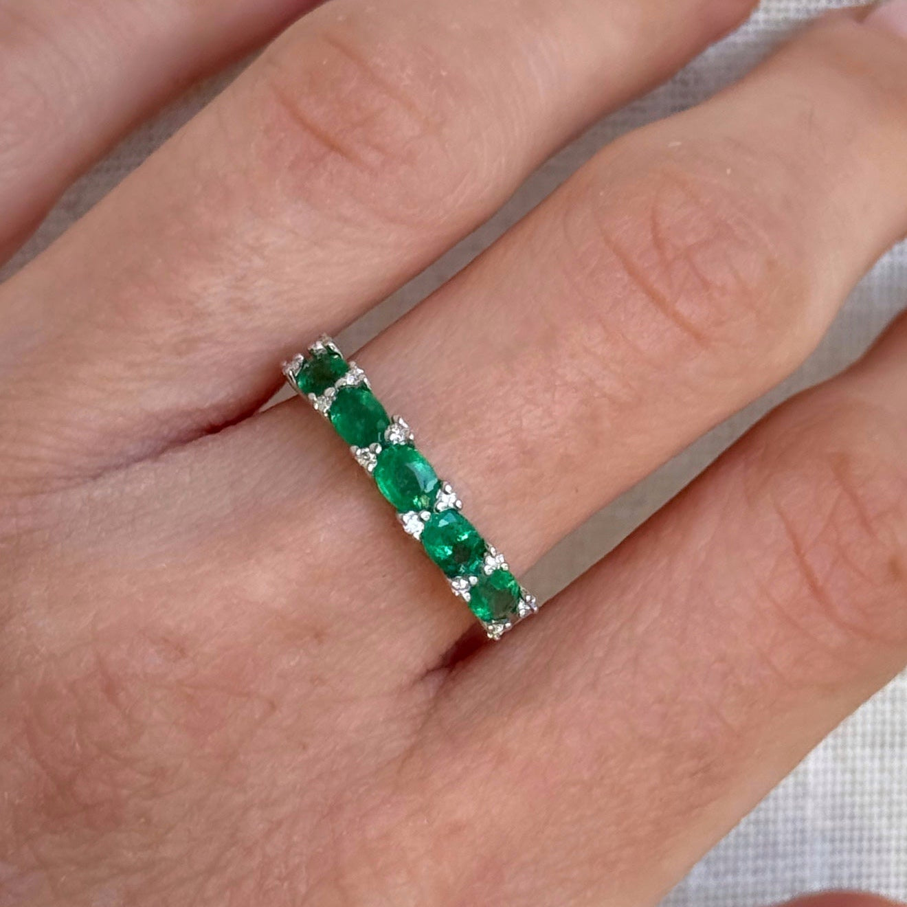 Sasha Emerald Diamond Ring