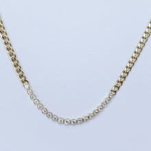 Load image into Gallery viewer, Guada Half Bezel Diamond Cuban Necklace
