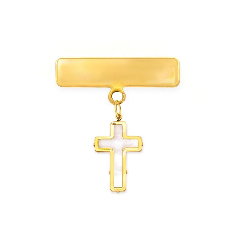 Baby Bar with Mother of Pearl Cross Pin – FAÏA Fine Jewelry
