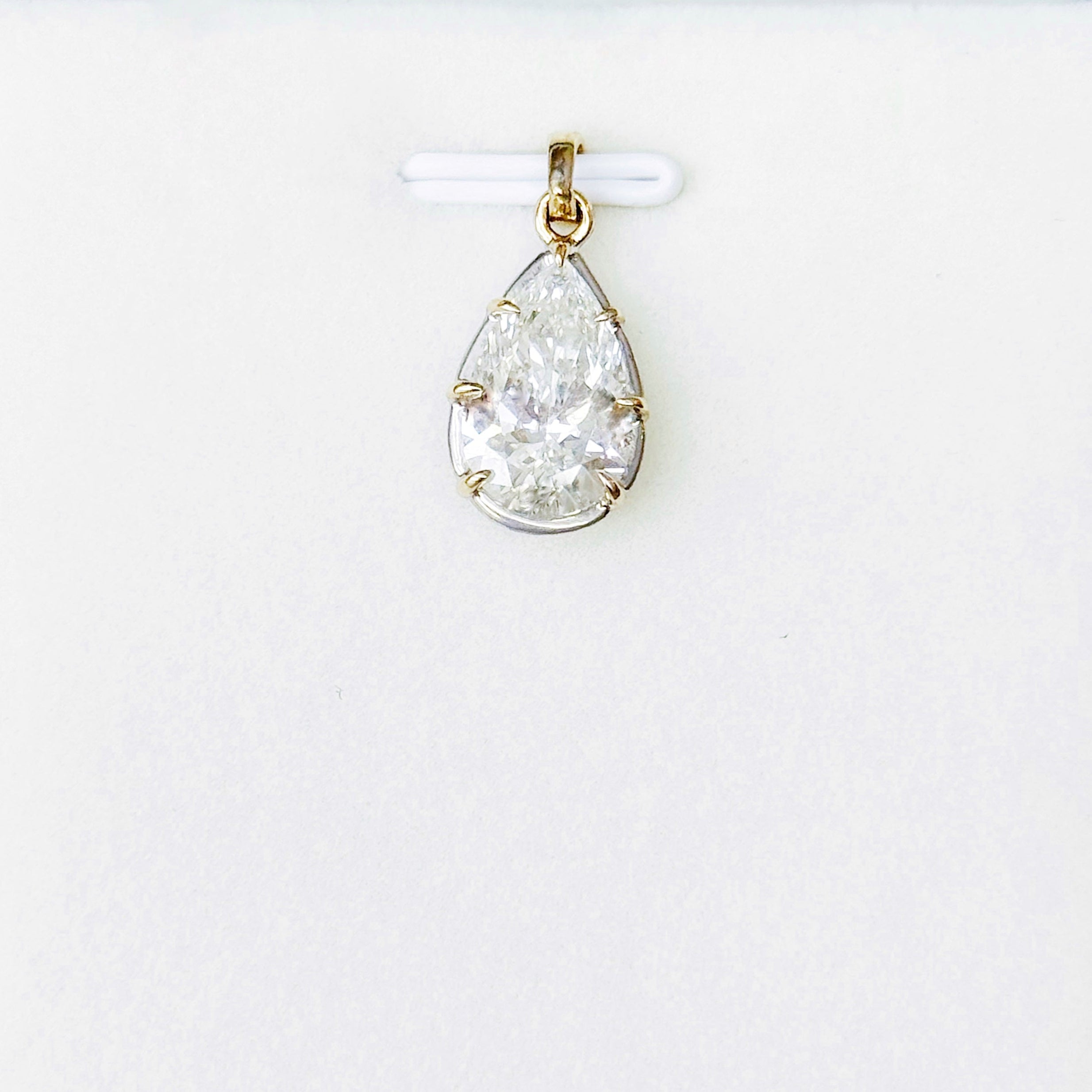 Lab Grown Pear Diamond Mercedes Reversible Two Tones Collar Necklace