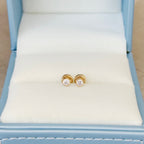 Daly Round Bezel Cubic Zirconia Baby Earrings