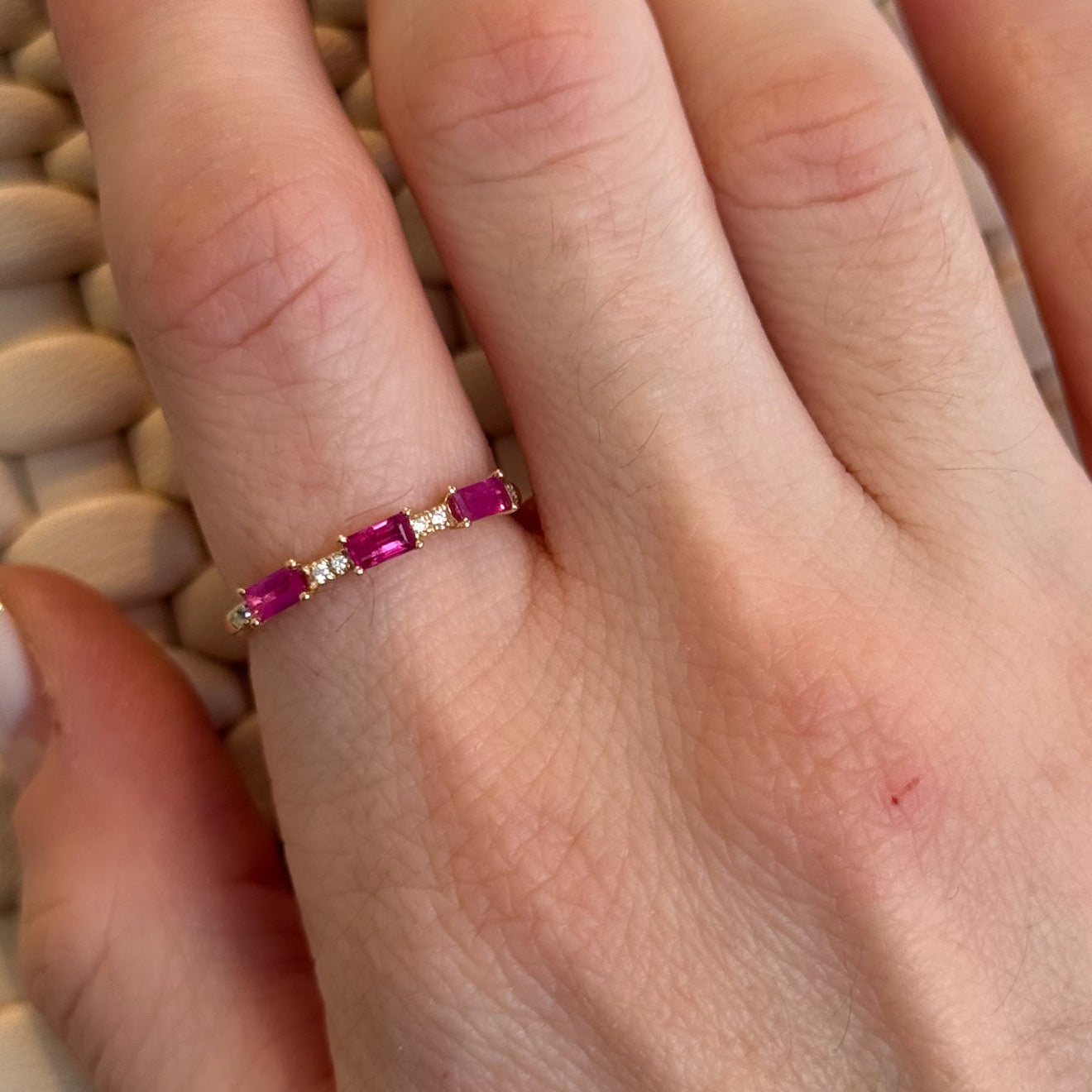Cherry Ruby Diamond Ring