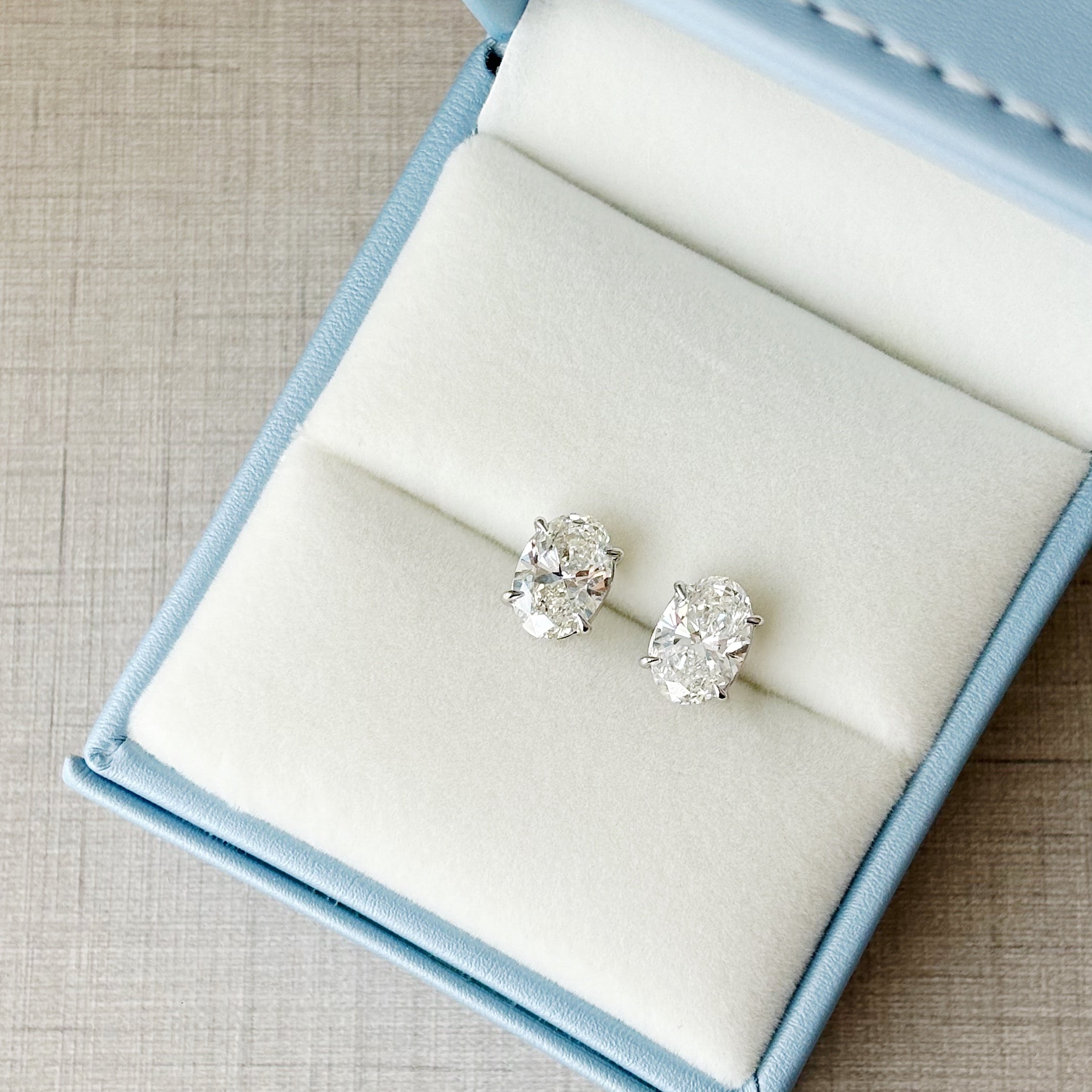 Oval Cut Lab Diamond Studs 4.0 ct.