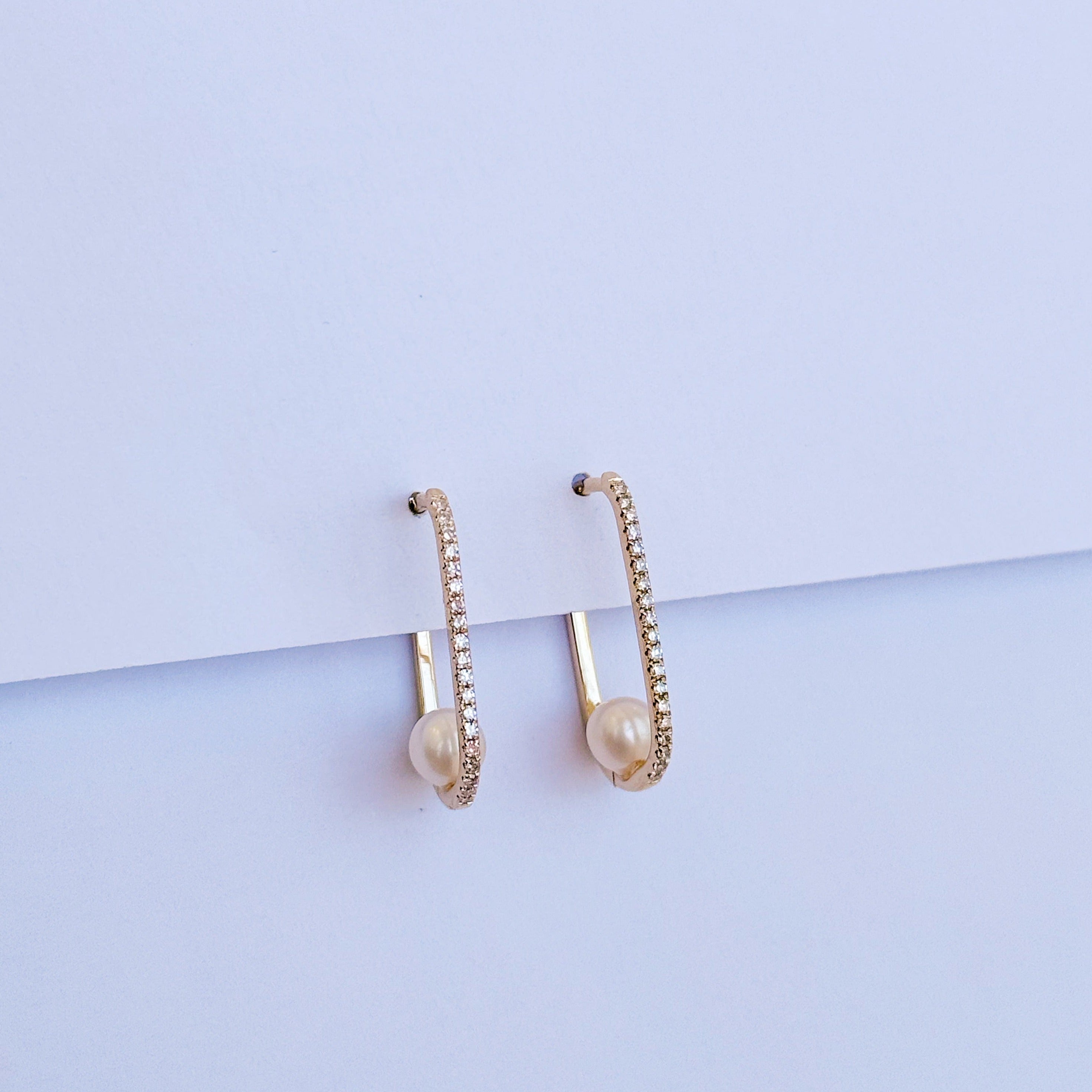 Dione Pearl Diamond Earrings