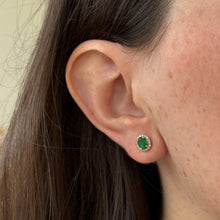 Load image into Gallery viewer, Odette Emerald Diamond Studs
