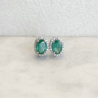 Portia Emerald Diamond Studs