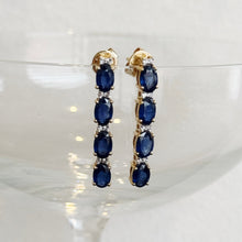 Load image into Gallery viewer, Sabrina Sapphire Diamond Long Earrings
