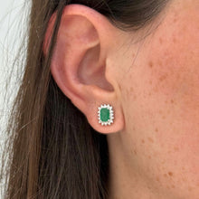 Load image into Gallery viewer, Gabriela Emerald Diamond Studs
