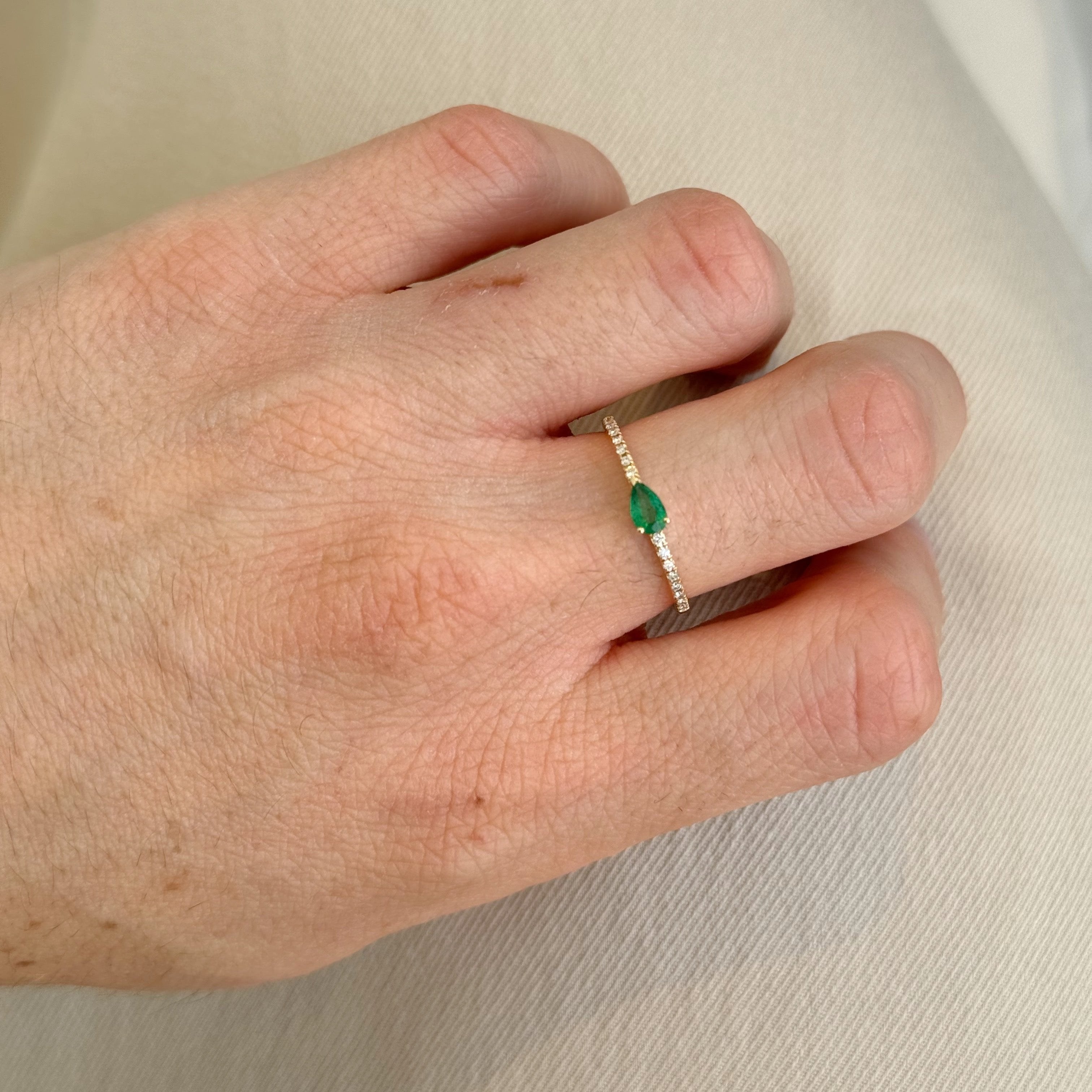 Alyssa Emerald Diamond Ring