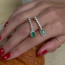 Load image into Gallery viewer, Monarch Diamond Emerald Earrings
