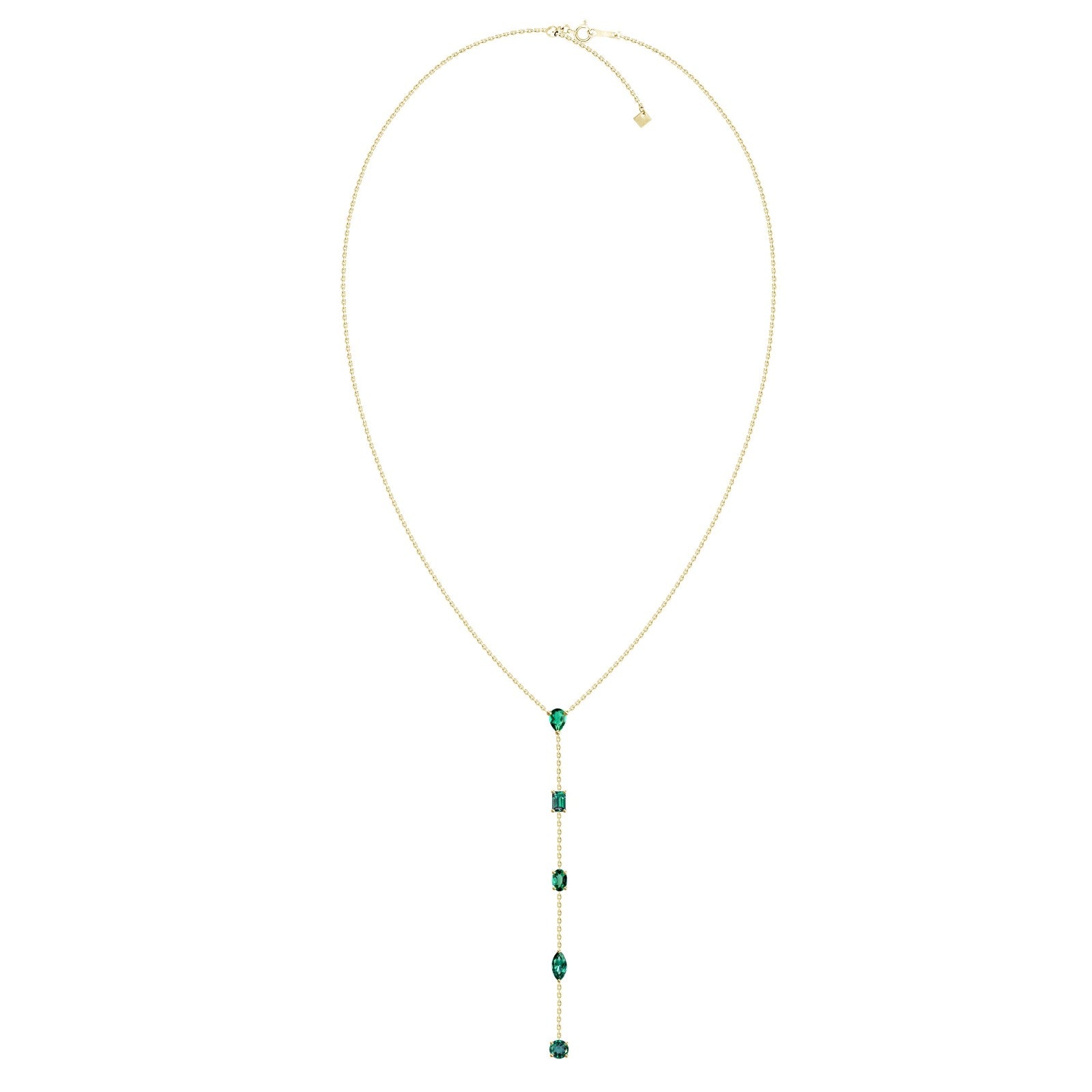 Vega Emerald Lariat Necklace