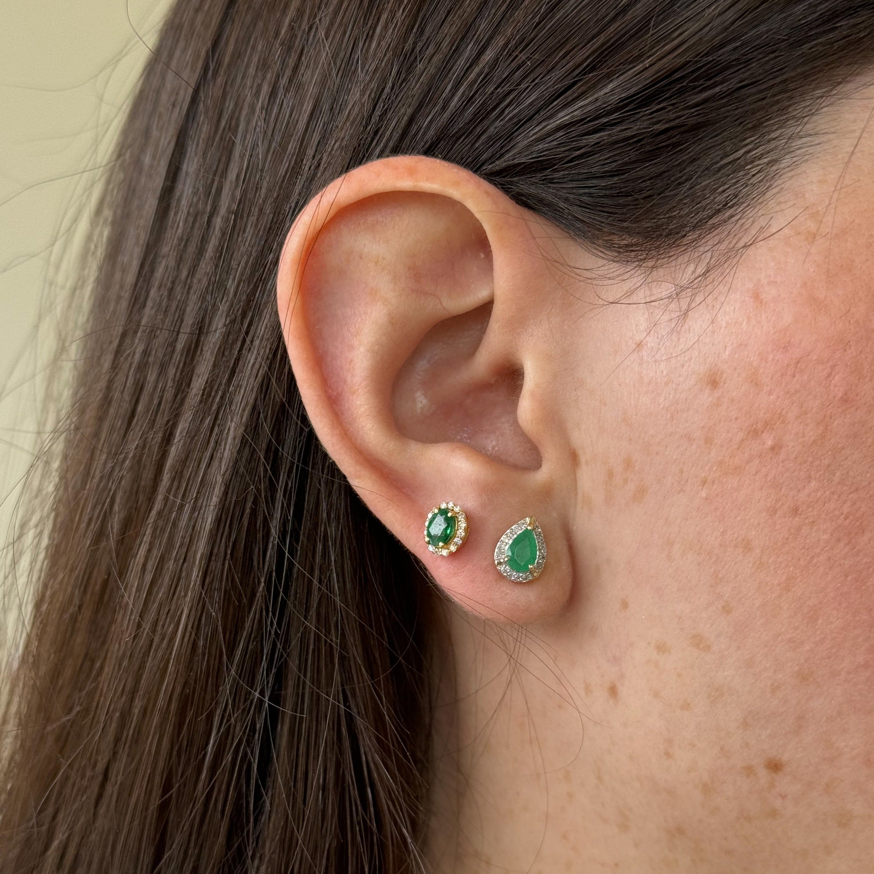 Odette Emerald Diamond Studs