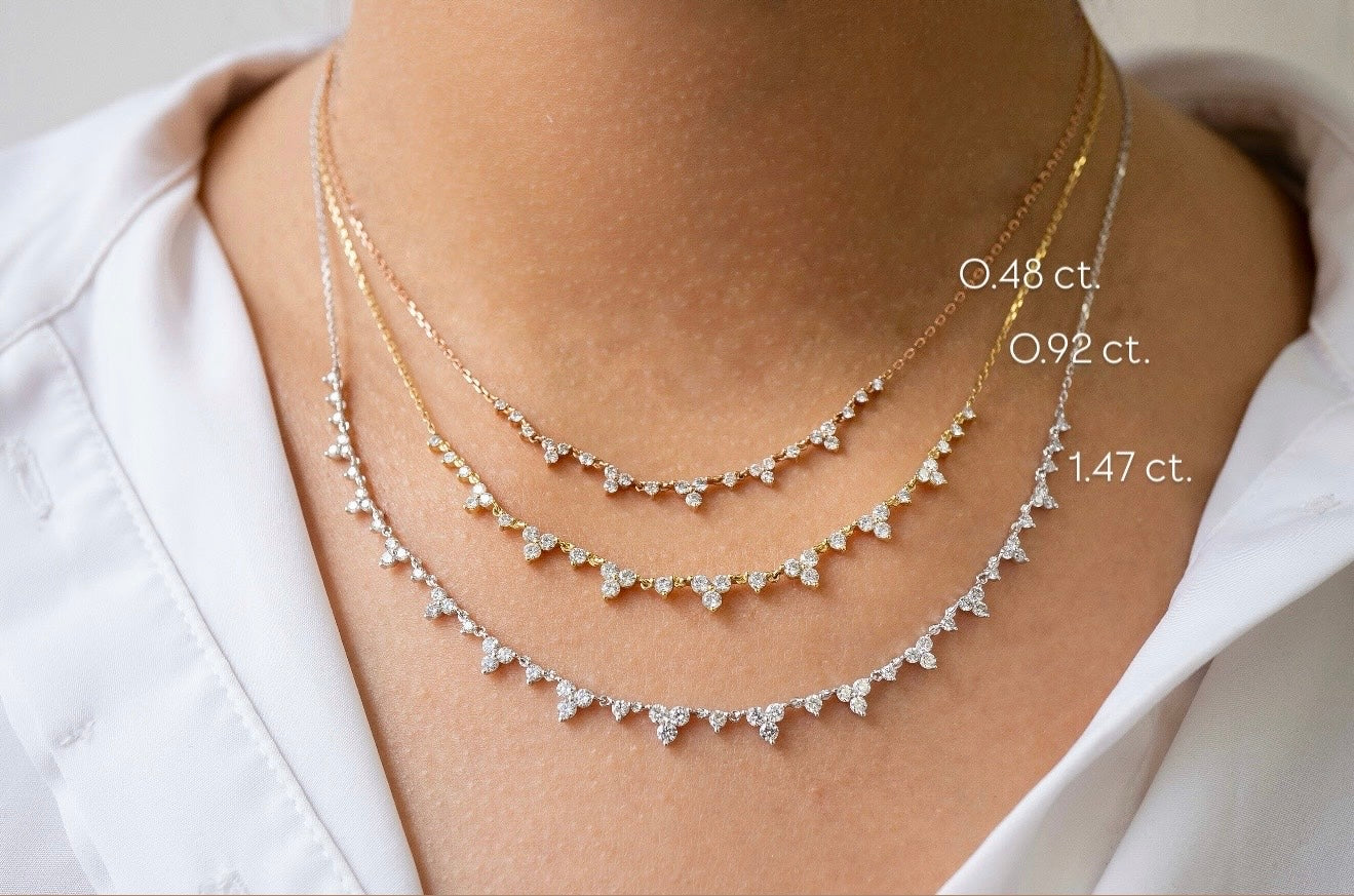 Melania Diamond Station Necklace 0.48 ct.