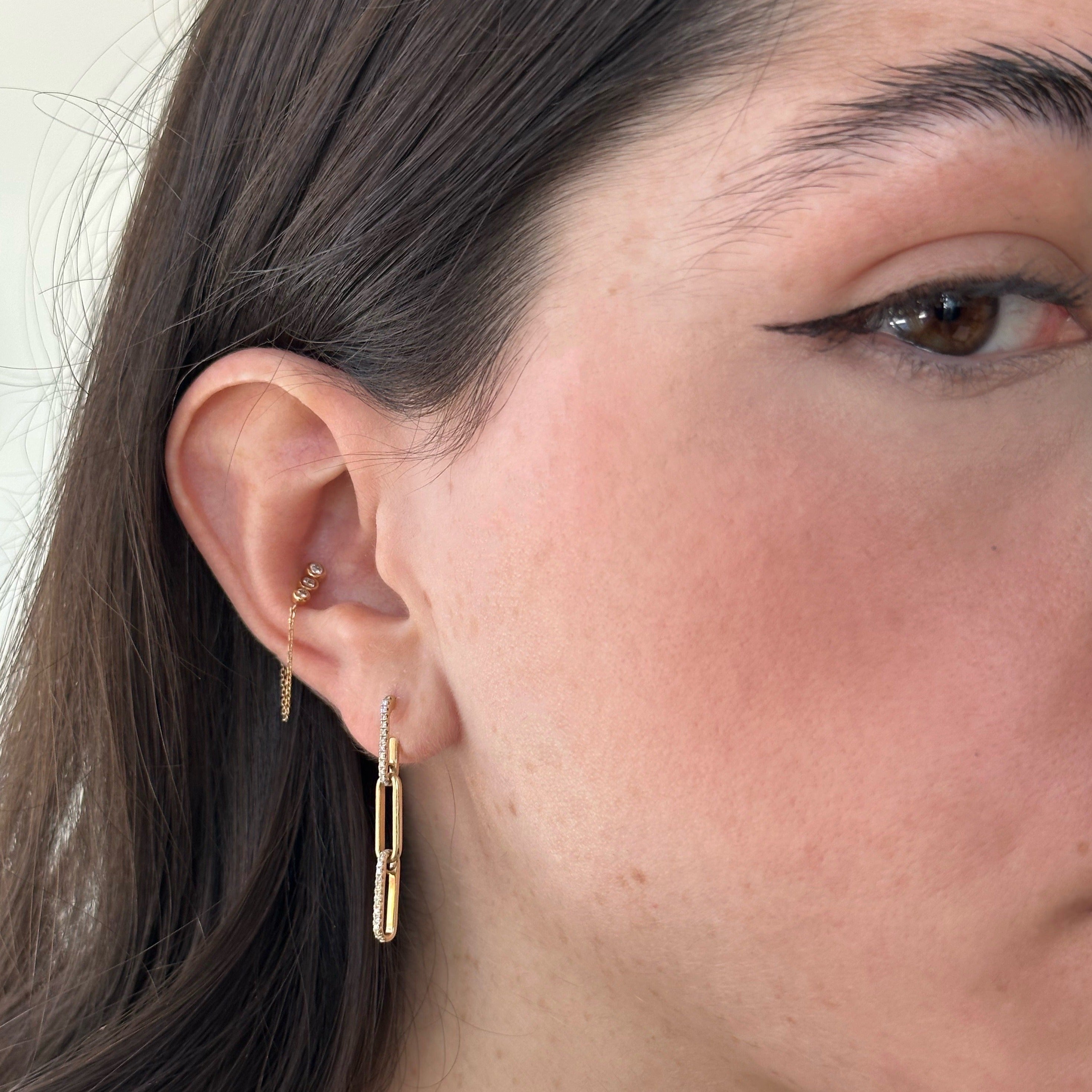 Sally Diamond Paper Clip Earrings
