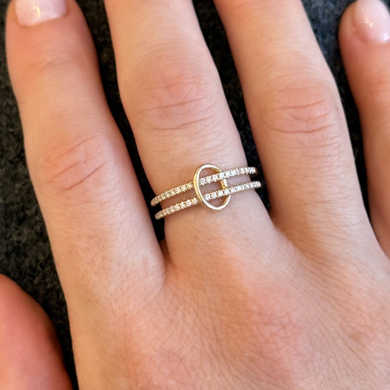 Nala Charm Bail Diamond Ring