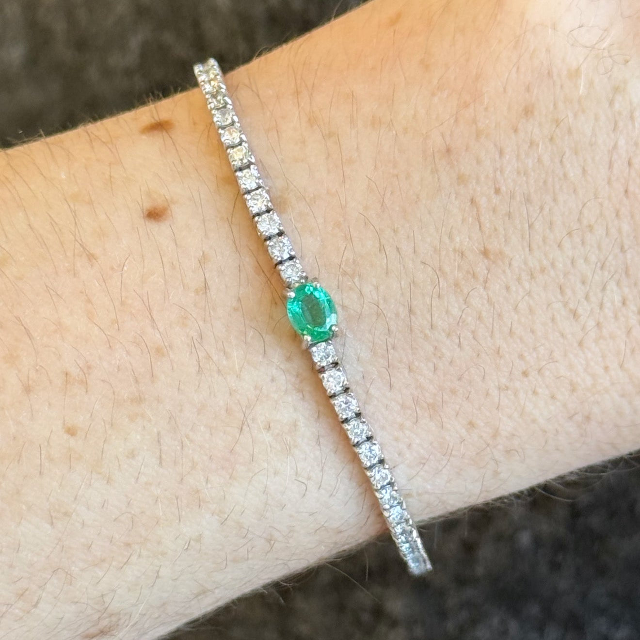 Sylvie Emerald Diamond Tennis Bracelet 3.0 ct